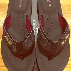 Coach Black Flip Flops